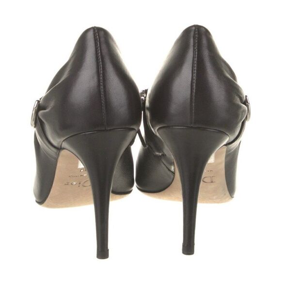 Christian Dior Authentic Genuine Leather Solid Black ankle Booties Heels 9 - Picture 4 of 10